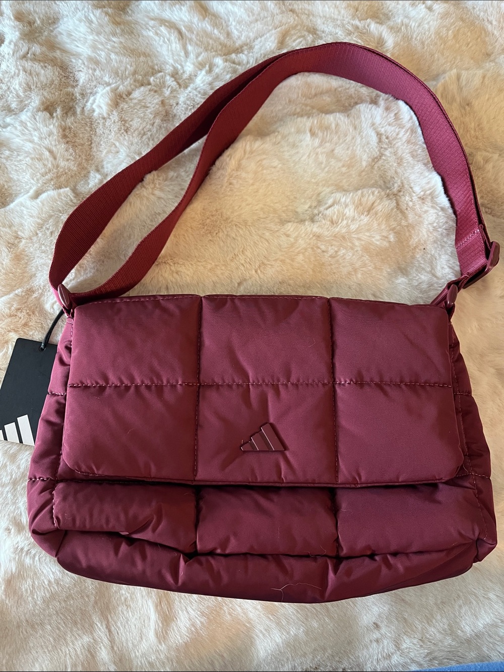 adidas Quilted Crossbody Bag in Wine